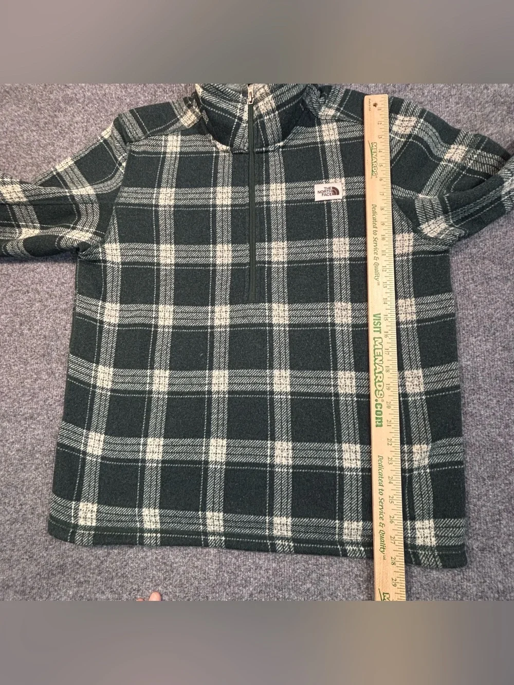 The North Face Fleece Pullover Mens XL Green Plaid 1/4 Zip Jacket Shacket Gorp